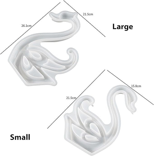 2 Pack Swan Molds Swan Resin Mold - Resin Casting Silicone Molds for Home Decor & Candle Making Wave Spiral Mold
