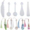 5Pcs Bookmark Resin Silicone Mold Classical Instruments Shapes Bookmarks Epoxy Resin Molds for Casting Resin Mold for Epoxy Crafts DIY Book Lovers Gifts