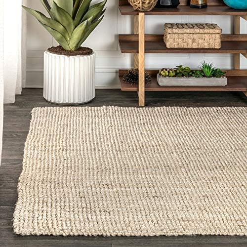 JONATHAN Y Pata Hand Woven Chunky Jute Light Ivory Indoor Area Rug, 5x8, Bohemian, Rustic, Cottage, Easy-Cleaning for Living Room, Bedroom, Kitchen, Non-Shedding (NRF102B-5) - Image 3