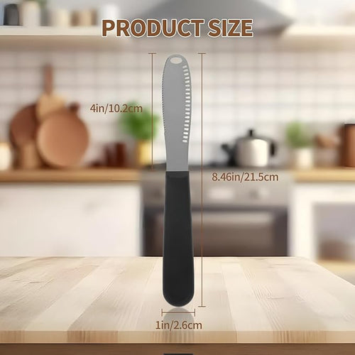 2 Pcs Butter Knife Spreader with Holes, 3 in 1 butter knife, butter curler knife, Butter Grater with Ergonomic Handle, stainless steel butter spreader for Butter, Cheese, Jam