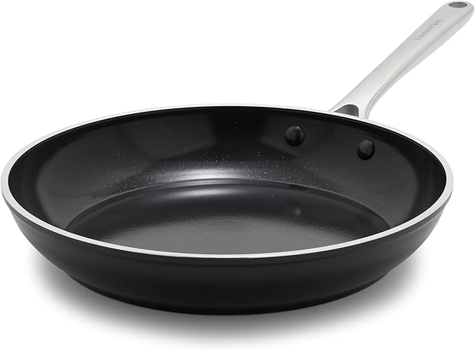Orfeo 11” Nonstick Frying Pan, Made in Italy, Diamond Ceramic PFAS-Free Cookware, Induction Ready, Scratch Resistant, Laser-Fused Surface for Durability, Dishwasher Safe, Black