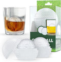 2 Pcs Silicone Golf Ball Ice Mold - 2.5” Ice Ball Maker Mold Ideal for Cocktails, Bourbon, Brandy - Perfect Ice Ball Mold Golf Gifts For Men