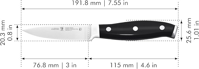 HENCKELS Forged Premio 3-inch Paring Knife, Black/Stainless Steel
