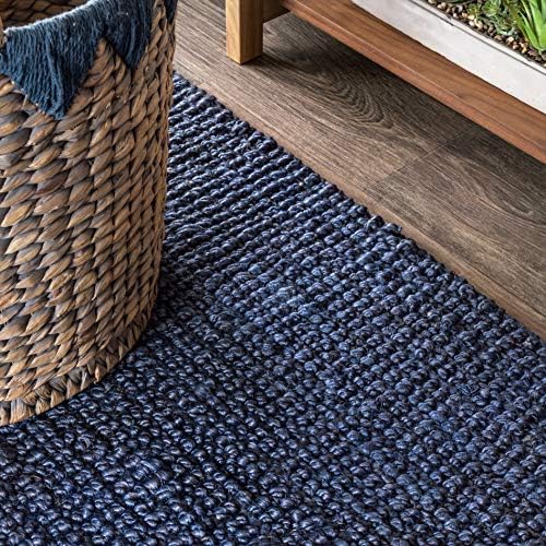 JONATHAN Y Pata Hand Woven Chunky Jute Navy 9x9 Square Indoor Area Rug, Bohemian, Rustic, Cottage, Easy-Cleaning for Living Room, Bedroom, Kitchen, Non-Shedding (NRF102D-9SQ) - Image 6