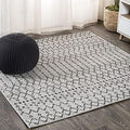 JONATHAN Y Moroccan Geometric Indoor Outdoor Square Area Rug 6X6 Light Gray/Black, Ourika Textured Weave for Backyard, Patio, Porch, Easy-Cleaning, High Traffic Pet-Friendly, Non-Shedding SMB108E-6SQ by JONATHANY