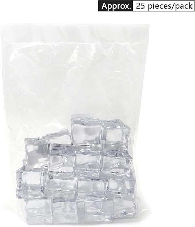 Fake Ice Cubes, 30 mm 25 PCS Artificial Acrylic Crystal Diamonds for Vase Fillers,Table Scatter, Party Favor, Wedding Decoration, Photography Props, Food Display, DIY crafts