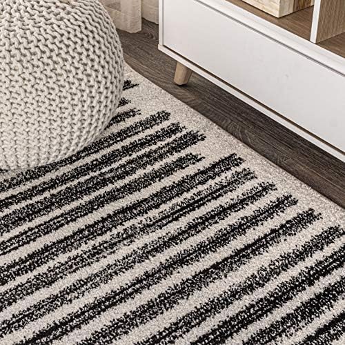 JONATHAN Y Khalil Modern Berber Stripe Cream/Black Runner Rug, 2x14, Contemporary, Bohemian, Easy-Cleaning for Living Room, Bedroom, Kitchen, Pet Friendly, Non-Shedding (MOH207A-214) - Image 4