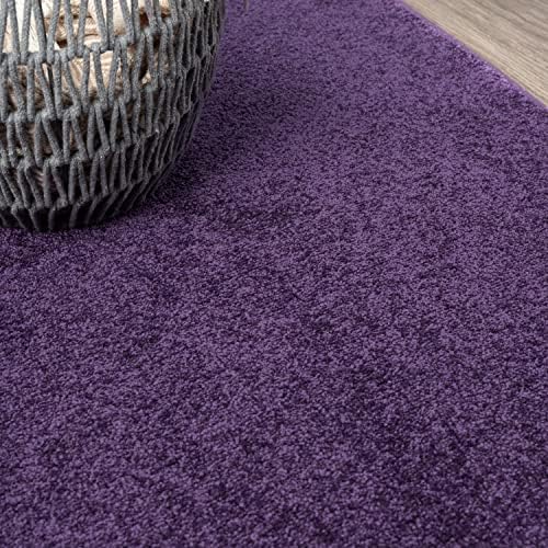 JONATHAN Y Haze Solid Low-Pile Purple 8' Round Indoor Area Rug, Coastal,Bohemian,Minimalist,Classic, Easy-Cleaning for Living Room,Bedroom,Kitchen,Pet Friendly,Non-Shedding (SEU100N-8R) - Image 3