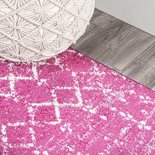 JONATHAN Y Boho Vintage Diamond Fuchsia/Ivory Indoor Area Rug 4X6 ft, Moroccan Hype for Living Room, Bedroom, Kitchen, Office, Easy-Cleaning, High Traffic, Pet-Friendly, Non-Shedding (MOH101G-4) - Image 4