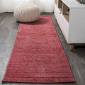 JONATHAN Y Haze Solid Low-Pile Red Runner Rug 2x8, Coastal,Bohemian,Minimalist,Classic, Easy-Cleaning for Living Room,Bedroom,Kitchen,Pet Friendly,Non-Shedding (SEU100E-28) by JONATHANY