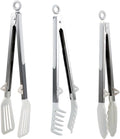 Kitchen Tongs,Set Of 3 Tongs with Silicone Tip for Cooking 9/12 Inch Stainless Steel Kitchen Tong for Meat,Food Grill,Salad,BBQ,Frying,Serving,Dishwasher (White, 9 Inch)