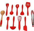Chef Craft Premium Silicone Kitchen Tool and Utensil Set, 11 Piece Set, Red