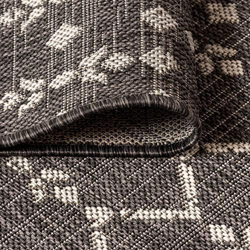 JONATHAN Y Moroccan Geometric Indoor Outdoor Area Rug 3X5 Black/Gray, Ourika Textured Weave for Backyard, Patio, Porch, Easy-Cleaning, High Traffic, Pet-Friendly, Non-Shedding (SMB108F-3) - Image 6