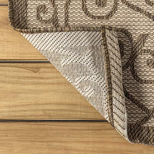 JONATHAN Y Vintage Filigree Indoor Outdoor Round Area Rug 5 Ft Beige/Brown, Madrid Textured Weave for Backyard, Patio, Porch, Easy-Cleaning, High Traffic, Pet-Friendly, Non-Shedding (SMB107B-5R) - Image 6