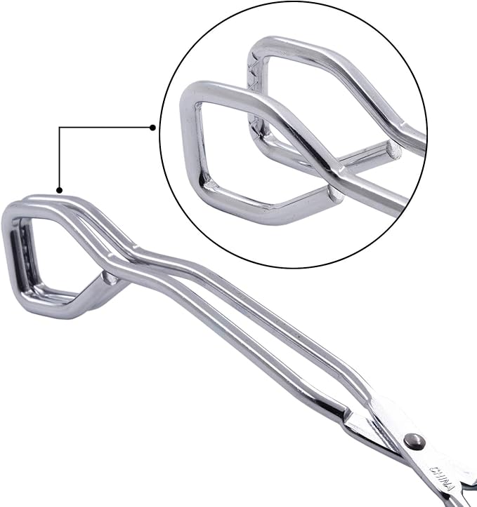Scissor Style Tongs 10 Inches and 11 Inches Set Stainless Steel Grilling Tongs Hotdog Tongs, Set of 2