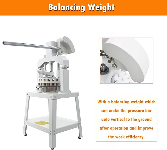 INTSUPERMAI Manual Dough Divider Rounder 36pcs Commercial Dough Cutter DIvider Cutting Machine Hydraulic Hand Press Dough Equal Divider Maker Lump Spacer Bakery for Bread