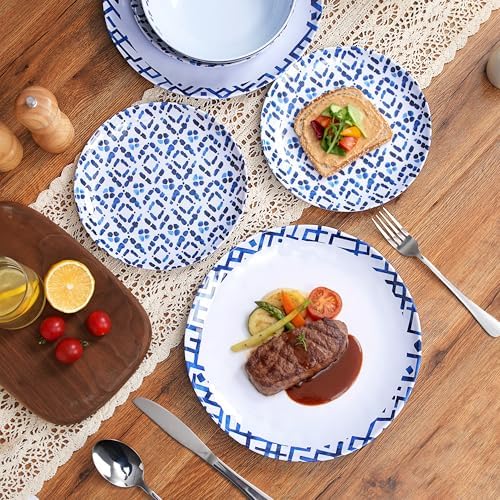 12Pcs Melamine Dinnerware Set - Unbreakable Plates and Bowls Set - Image 4