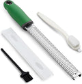 Koythin Zester, Lemon Zester & Cheese Grater with Brush, Heavy Duty Kitchen Tool for Zesting Citrus, Parmesan Cheese, Chocolate, Ginger, Fruits, Stainless Steel with Handle and Cover (Green)