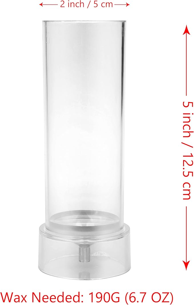 MILIVIXAY 2PCS Pillar Candle Mold -Height: 5.0inch,Diameter:2.0inch-30ft Long Wicks, 2pcs Wick Holders, a Mold Sealer and a Lead Wire Included as a Gift
