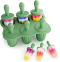 Silicone Popsicle Molds for Toddlers, 6-Cavity x 2oz Food-Grade Ice Pop Mold, Reusable DIY Fresh Fruitsicle Frozen Treats Maker (GREEN)