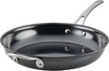 Anolon Everlast N2 Carbon Steel Frying Pan/Skillet with Helper Handle Compatible with All Cooktops, Metal Utensil Safe, 12 Inch - Black