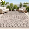 JONATHAN Y Moroccan Geometric Indoor Outdoor Area Rug 5X8 Natural/Black, Ourika Textured Weave for Backyard, Patio, Porch, Easy-Cleaning, High Traffic, Pet-Friendly, Non-Shedding (SMB108D-5) by JONATHANY