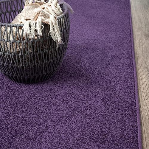JONATHAN Y Haze Solid Low-Pile Purple 5' Round Indoor Area Rug, Coastal,Bohemian,Minimalist,Classic, Easy-Cleaning for Living Room,Bedroom,Kitchen,Pet Friendly,Non-Shedding (SEU100N-5R) - Image 4