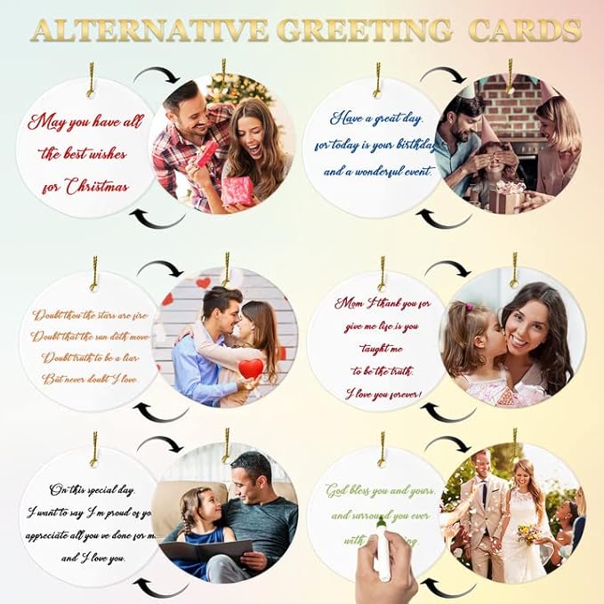 Sublimation Ceramic Ornament Blanks - 25PC Bulk White Round Porcelain Discs for Heat Press Printing - Personalized Xmas Tree Keepsake Crafts Gift