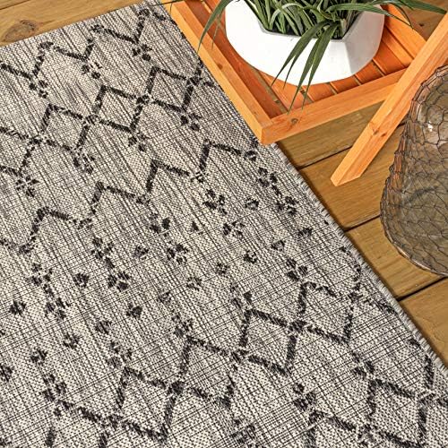 JONATHAN Y Moroccan Geometric Indoor Outdoor Runner Rug 2X10 Light Gray/Black, Ourika Textured Weave for Backyard, Patio, Porch, Easy-Cleaning, High Traffic Pet-Friendly, Non-Shedding SMB108E-210 - Image 4