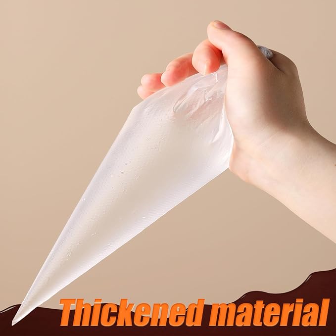 18 Inch Pastry Bags, 200 PCS Piping Bags Disposable, Thickened Piping Bags, Anti-Burst Non-Slip Icing Bags for Desserts, Cake, Breads and Cookies