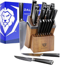 Dalstrong 24 Piece Block Knife Set - Vanquish Series - Stainless Steel Knife Set with Block & Kitchen Scissors - Forged High Carbon German Steel - Premium POM Black Handles - NSF Certified
