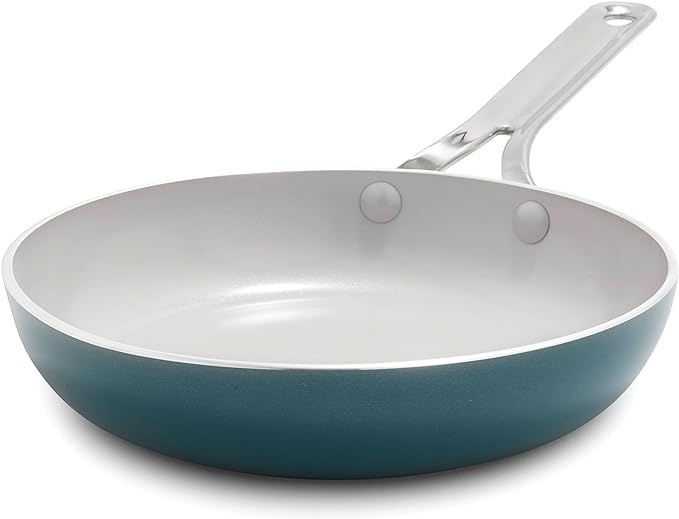 GreenPan Nova 8" Frying Pan Skillet, Oprah’s Favorite Things 2024, Ceramic Nonstick Cookware, PFAS Free, Toxin-Free, Induction Suitable, Dishwasher & Oven Safe, Durable, Easy Clean, Deep Teal