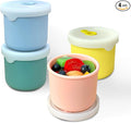 1-Cup Silicone Food Storage Containers with Lids, 4 Pack 8.5 oz Reusable Snack Fruits Containers Cups Leak Proof Soup Freezer Molds Small Lunch Box BPA Free for Kids Baby Daycare School Travel Baby