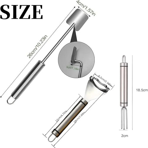 3PCS Corn Peeler Stainless Steel Corn Peeler,Stripper Tool and Corn Holder Set 2025 Corn Planer Cutter Thresher Scraper,Peel Corn Cob Separator Quick，Kitchen Gadgets