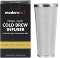 MODERNJOE'S Premium Cold Brew Coffee Filter for 1 Quart Wide Mouth Mason Jars. Cold Brew Coffee Maker. Perfect for Iced Coffee and Tea. 50 Micron EXTRA Fine Mesh 304 Stainless Steel