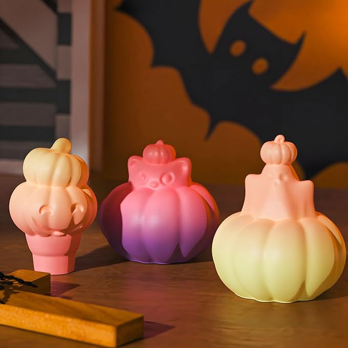 2Pcs Halloween Resin Silicone Mold, Ghost Pumpkin Epoxy Silicone Molds for Resin Casting, Party Autumn Decor (Halloween B)