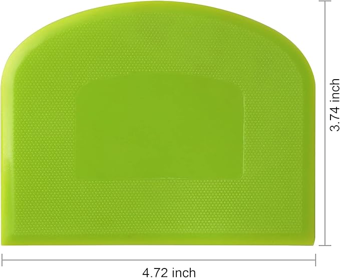 Bench Scraper Food Vegetable Chopper,Stainless Steel Pizza Dough Scraper-Flexible Plastic Bowl/Cake Scraper 5-Piece Set,Bread/Pastry/Pizza/Flour/Cheese Cutter (Black)