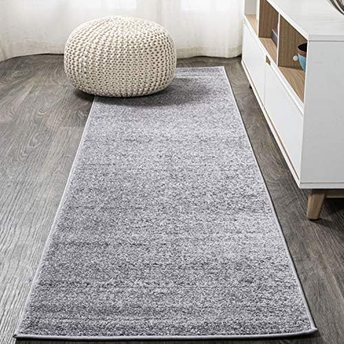 JONATHAN Y Haze Solid Low-Pile Gray Runner Rug 2x16, Coastal,Bohemian,Minimalist,Classic, Easy-Cleaning for Living Room,Bedroom,Kitchen,Pet Friendly,Non-Shedding (SEU100A-216) by JONATHANY