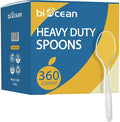 [360 Count] Clear Plastic Utensils 360 Disposable Spoons Silverware Bulk Spoons Bulk Heat Resistant Heavy Duty Silverware