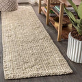 JONATHAN Y Pata Hand Woven Chunky Jute Light Ivory Runner Rug, 2x20, Bohemian, Rustic, Cottage, Easy-Cleaning for Living Room, Bedroom, Kitchen, Non-Shedding (NRF102B-220) by JONATHANY