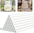White Plastic Cake Dowel Rods for Tiered Cake Construction and Stacking Supporting Cake Round Dowels Straws with 0.4 Inch Diameter (12 Inch Length)