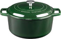 Enameled Cast Iron Dutch Oven Pot With Lid, Dutch Oven for Sourdough Bread Baking Round Pot Dule Handle, 6 Quart, Green