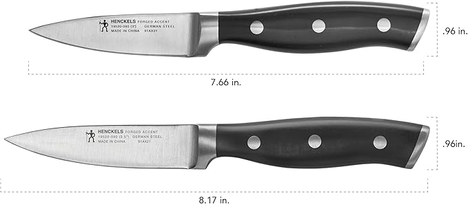 HENCKELS Forged Accent Razor-Sharp 2-pc Paring Knife Set, German Engineered Informed by 100+ Years of Mastery,Black