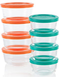 Pyrex Simply Store (8-Pack) Small Glass Food Storage Containers Set, (1 & 2 Cup) Meal Prep Containers With BPA-Free Lids, Dishwasher & Microwave Safe