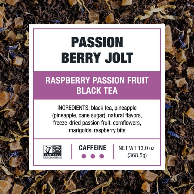 Tiesta Tea - Passion Berry Jolt Cold Brew, Loose Leaf, Raspberry Passion Fruit Black Tea, High Caffeinated, Cold Brew Packets, Makes 64 oz Pitcher Per Bag (Pack of 10)