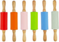 6 Pack Small Rolling Pin for Kids, Kids Rolling Pin for Home Kitchen (6 colors) (9 Inch)