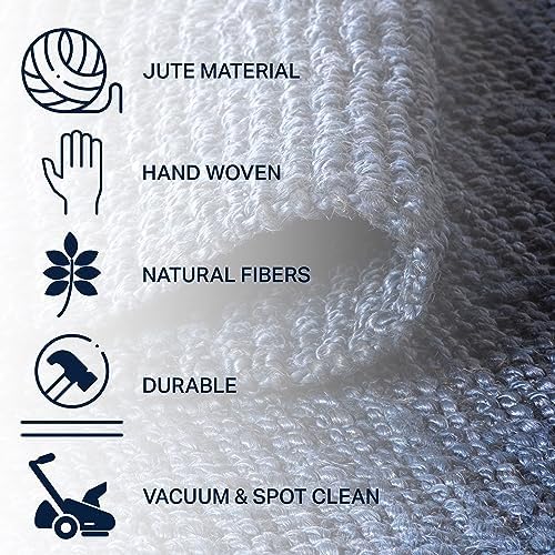 JONATHAN Y Pata Hand Woven Chunky Jute Navy 9x9 Square Indoor Area Rug, Bohemian, Rustic, Cottage, Easy-Cleaning for Living Room, Bedroom, Kitchen, Non-Shedding (NRF102D-9SQ) - Image 4