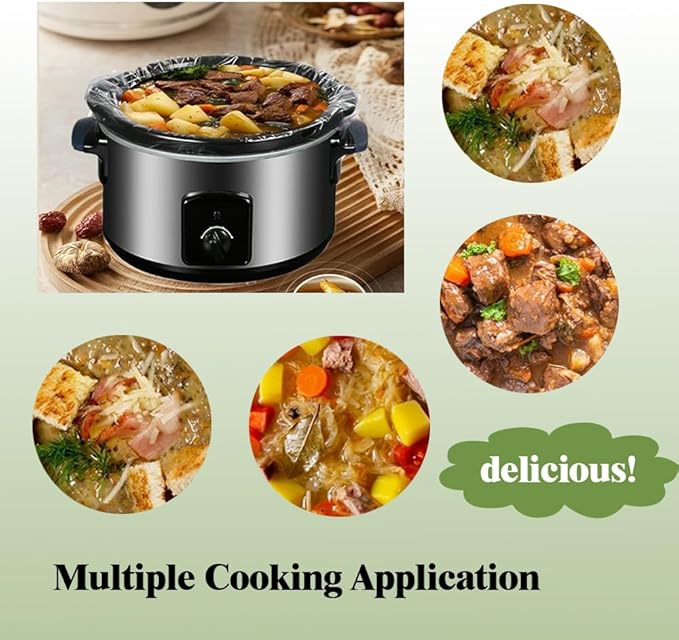 Slow Cooker Liners 20pcs, Large 13“ x 21” Disposable Cooking Bags for 3QT to 8QT Slow Cookers, Cooking Tray for Oval and Round Pots (20)