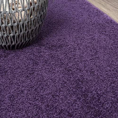 JONATHAN Y Haze Solid Low-Pile Purple 5' Round Indoor Area Rug, Coastal,Bohemian,Minimalist,Classic, Easy-Cleaning for Living Room,Bedroom,Kitchen,Pet Friendly,Non-Shedding (SEU100N-5R) - Image 3