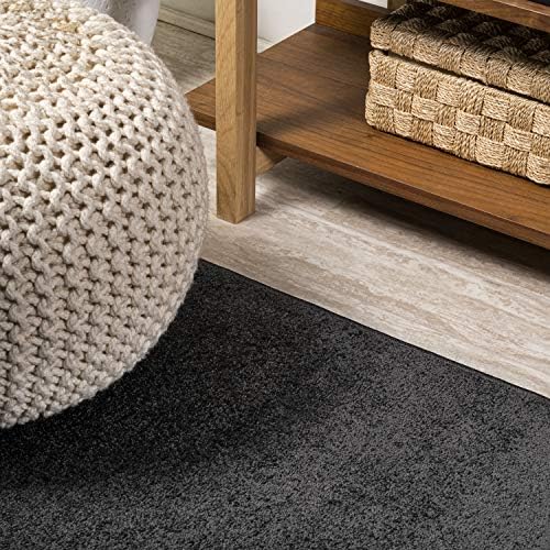 JONATHAN Y Haze Solid Low-Pile Black 5' Round Indoor Area Rug, Coastal,Bohemian,Minimalist,Classic, Easy-Cleaning for Living Room,Bedroom,Kitchen,Pet Friendly,Non-Shedding (SEU100I-5R) - Image 3